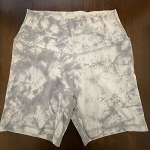 Yunoga Gray Tie-Dye Biker Shorts high waisted 6 in inseam size large